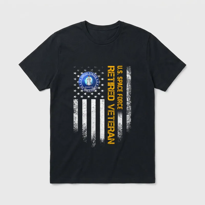 Retired Space Force Veteran T-Shirt – Classic T-Shirt in Black