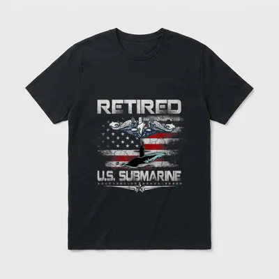 Retired Submarines Force Veteran Silent Service T-Shirt – Classic T-Shirt in Black