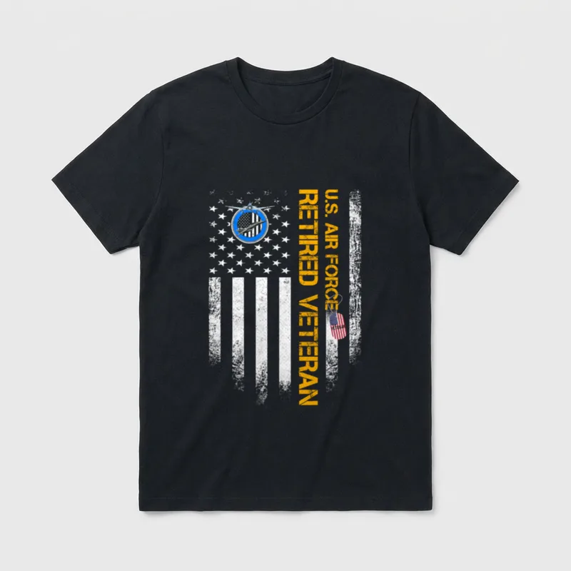 Air Force Proud Retired Veteran Vintage T-Shirt – Classic T-Shirt in Black