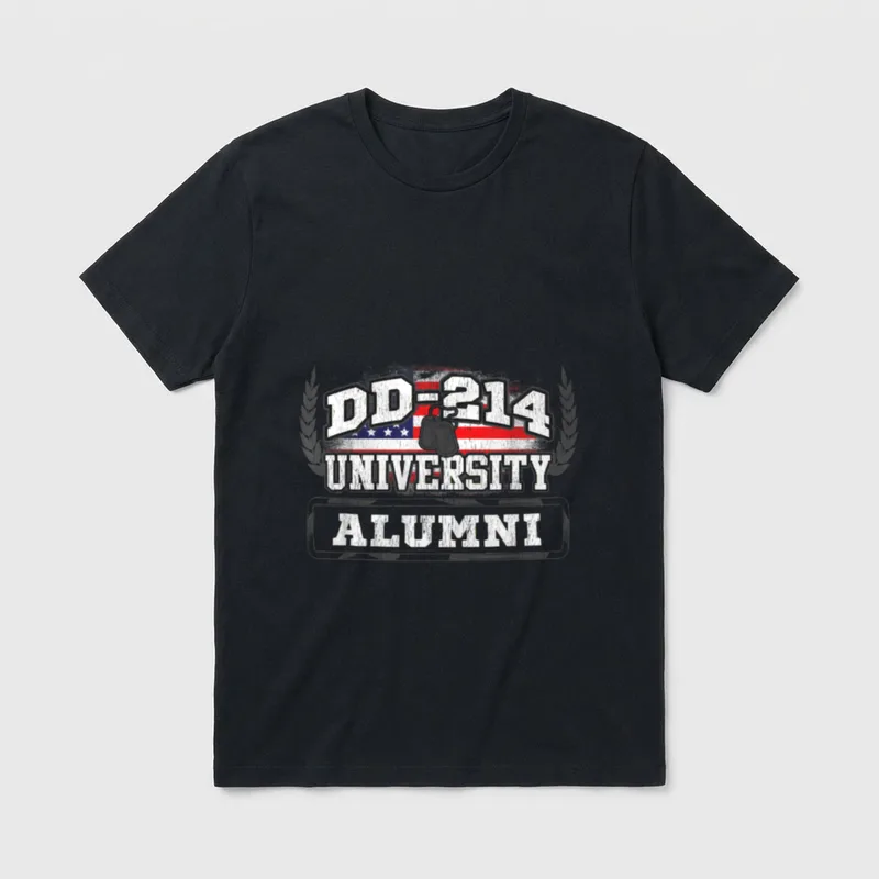University Alumni Military Vet Retired Veteran T-Shirt – Classic T-Shirt in Black