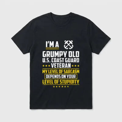 Grumpy Old US Coast Guard I'm T-Shirt – Classic T-Shirt in Black