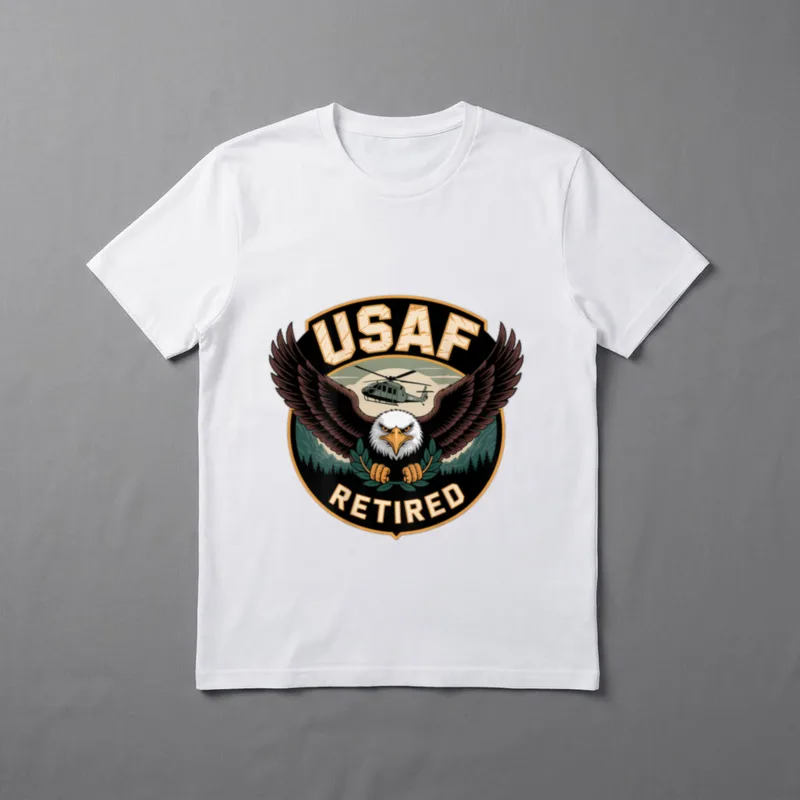 USAF Eagle Retired Veteran Pride T-Shirt – Classic T-Shirt in Black