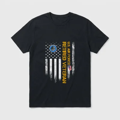 Air Force Proud Retired Veteran USA T-Shirt – Classic T-Shirt in Black