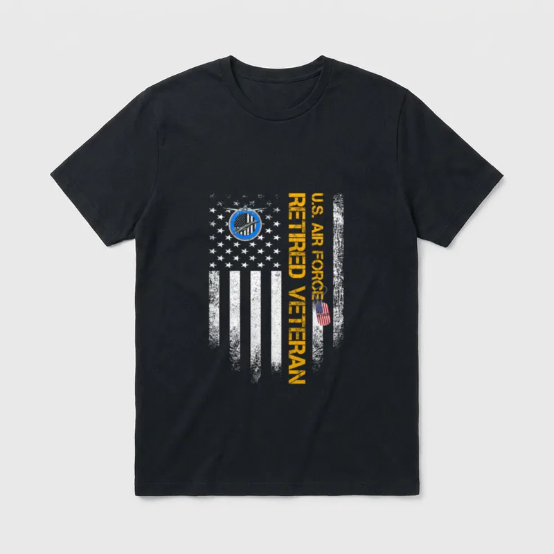 Air Force Proud Retired Veteran USA T-Shirt – Classic T-Shirt in Black