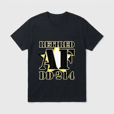 Retired AF Army DD-214 Retirement T-Shirt – Classic T-Shirt in Black