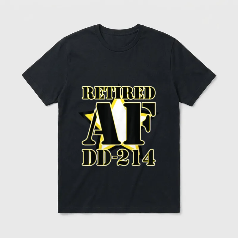 Retired AF Army DD-214 Retirement T-Shirt – Classic T-Shirt in Black