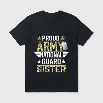Proud Military Sister T-Shirt – Classic T-Shirt in Black