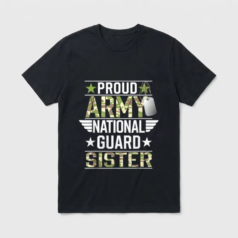 Proud Military Sister T-Shirt – Classic T-Shirt in Black