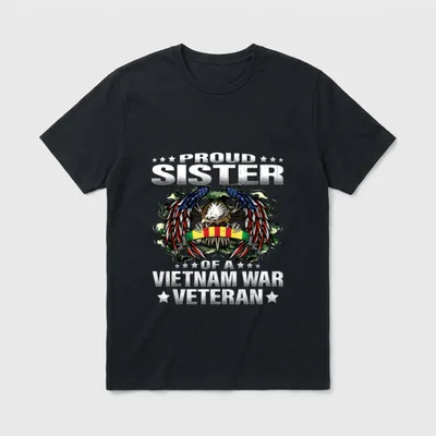 Military Veteran Sister Support T-Shirt – Classic T-Shirt in Black