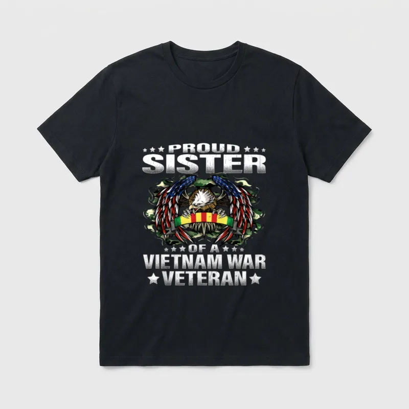 Military Veteran Sister Support T-Shirt – Classic T-Shirt in Black