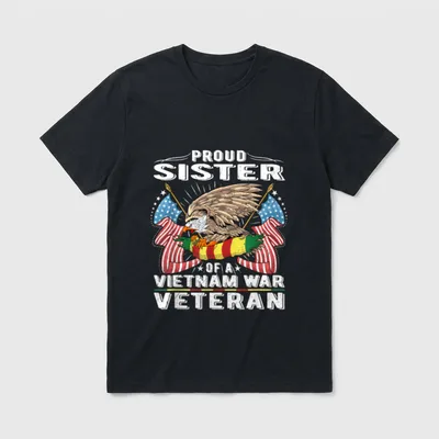 Military Sister Veteran Family T-Shirt – Classic T-Shirt in Black