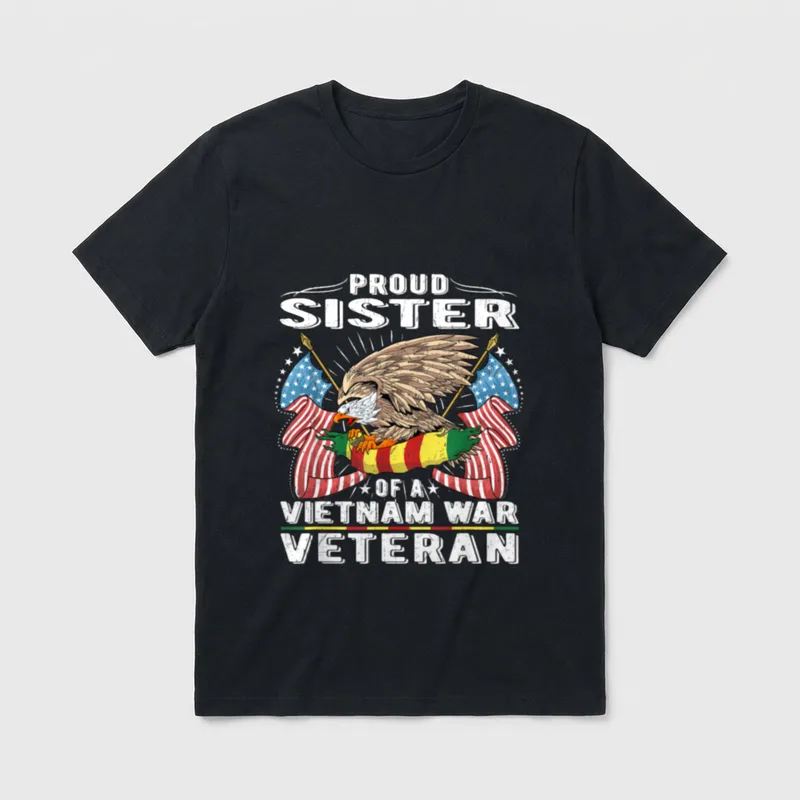 Military Sister Veteran Family T-Shirt – Classic T-Shirt in Black