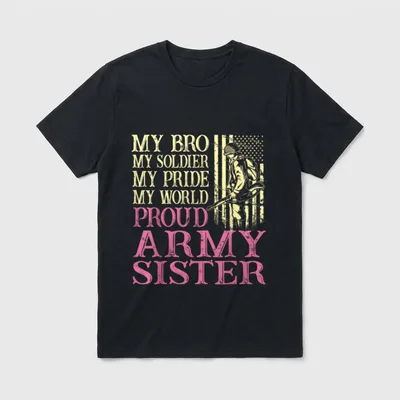 Military Brother Sister Veteran T-Shirt – Classic T-Shirt in Black