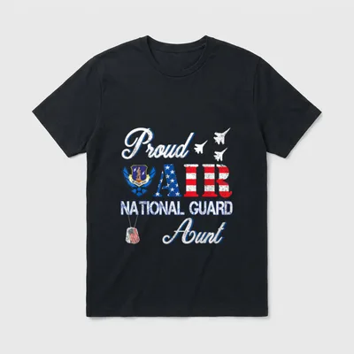 Air Force Aunt Veterans Day T-Shirt – Proud Air National Guard Aunt with military symbols – Classic T-Shirt in Black