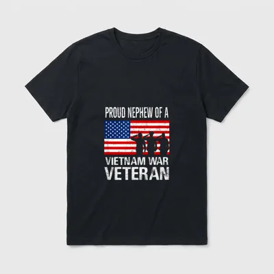 Proud Nephew Vietnam War Veteran Matching T-Shirt – Classic T-Shirt in Black