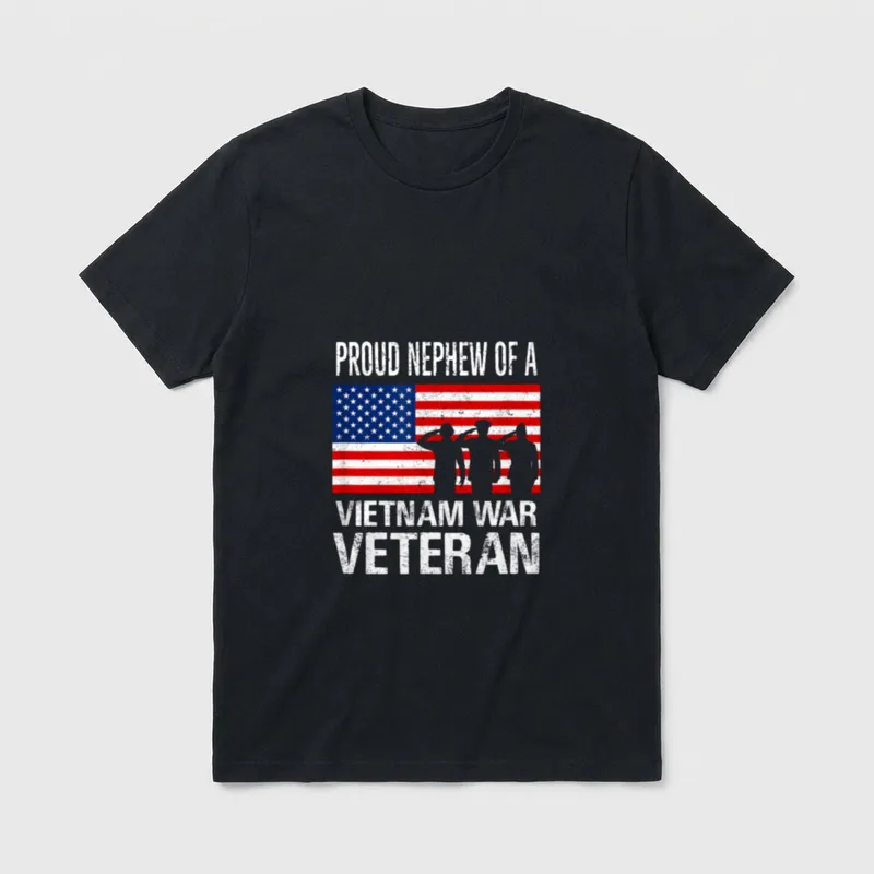 Proud Nephew Vietnam War Veteran Matching T-Shirt – Classic T-Shirt in Black