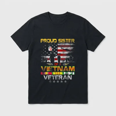 Proud Sister of a Vietnam Flag T-Shirt – Classic T-Shirt in Black