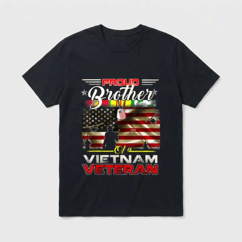 Proud Brother of Vietnam Veteran T-Shirt – Classic T-Shirt in Black
