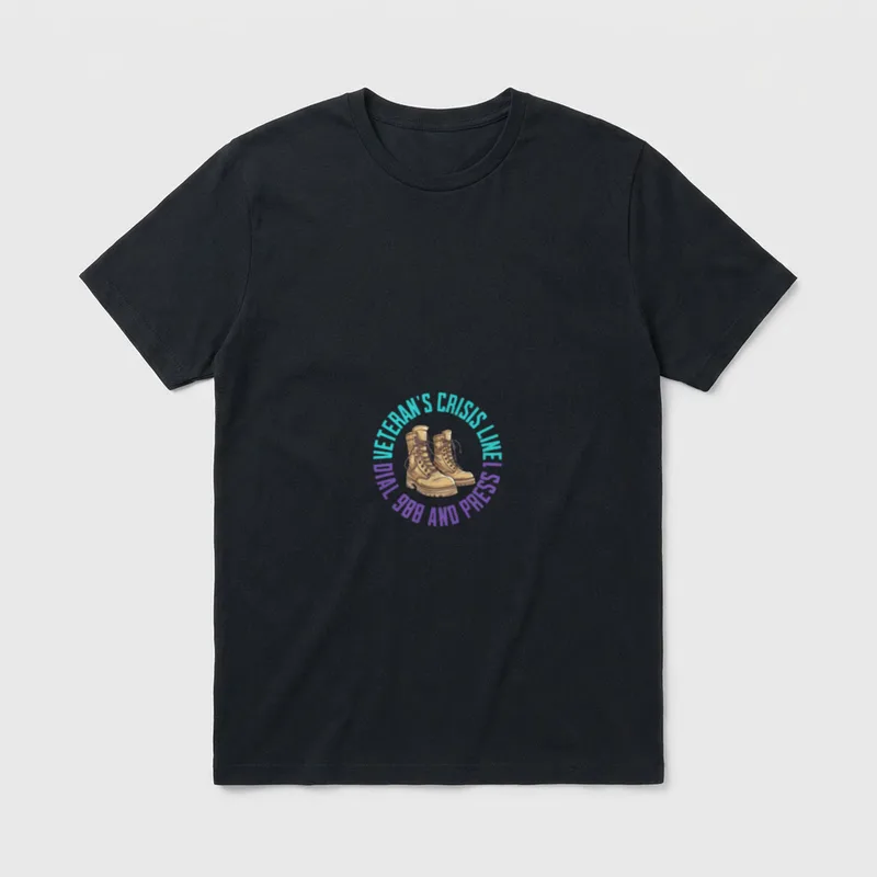 Military Veteran Suicide Awareness T-Shirt – Classic T-Shirt in Black