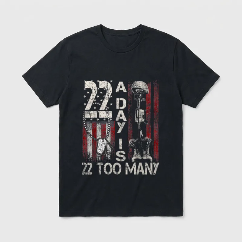 Veteran Suicide Awareness Ribbon T-Shirt – Classic T-Shirt in Black