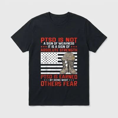 Veteran PTSD Strength T-Shirt – Classic T-Shirt in Black