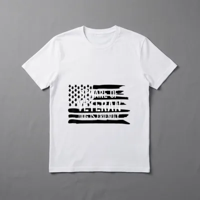 Veteran PTSD Service Dog T-Shirt – Beware of Veteran Dog Is Friendly text with American flag stars – Classic T-Shirt in Black