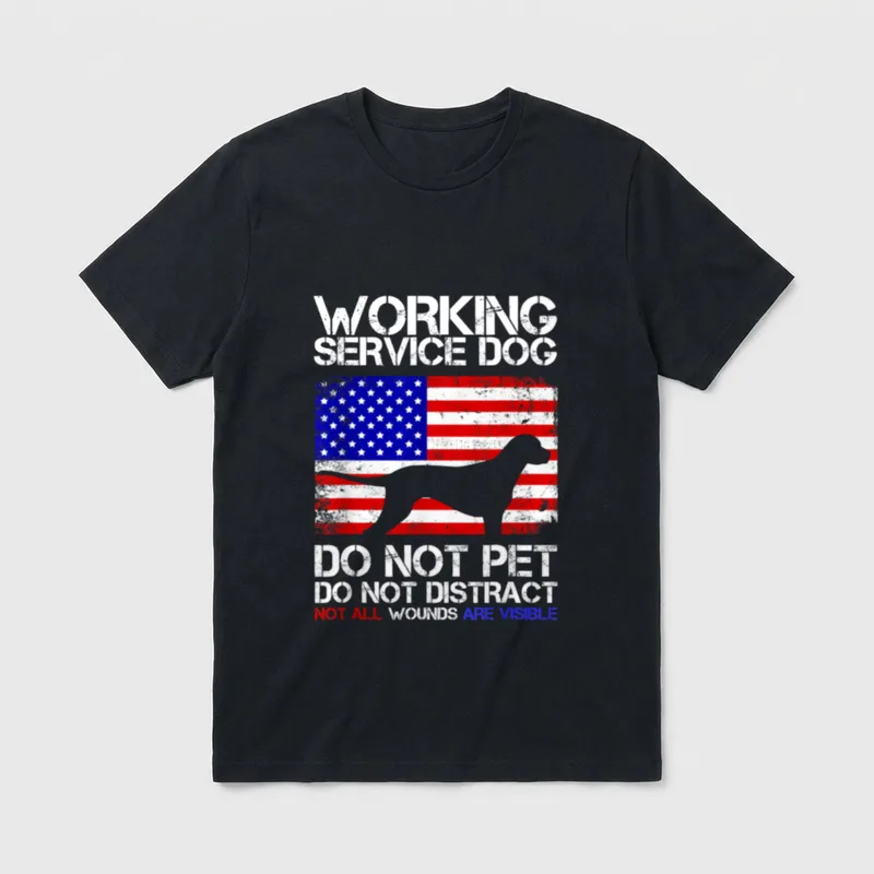 PTSD Veteran Dog Work Service T-Shirt – Classic T-Shirt in Black