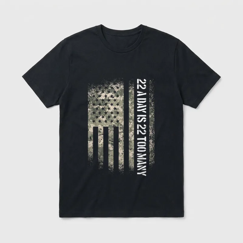 Veteran Suicide Awareness USA T-Shirt – Classic T-Shirt in Black
