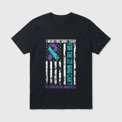 Military Veteran Suicide Prevention T-Shirt – Classic T-Shirt in Black