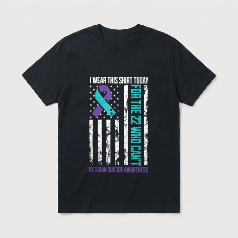 Military Veteran Suicide Prevention T-Shirt – Classic T-Shirt in Black