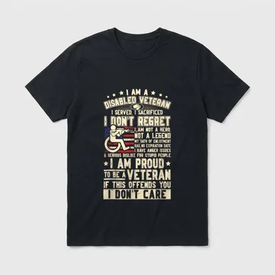 Disabled Veteran American Flag T-Shirt – Classic T-Shirt in Black