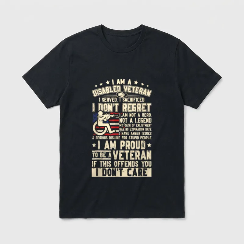 Disabled Veteran American Flag T-Shirt – Classic T-Shirt in Black