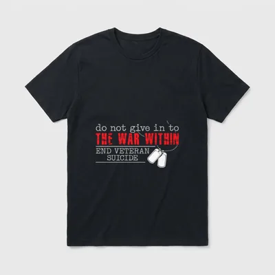 Do Not Give T-Shirt – Message in gray and red with military dog tags – Classic T-Shirt in Black