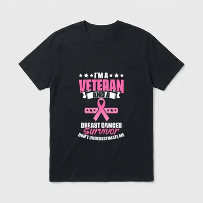 Veteran Breast Cancer Survivor T-Shirt – Classic T-Shirt in Black