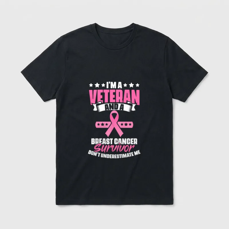 Veteran Breast Cancer Survivor T-Shirt – Classic T-Shirt in Black