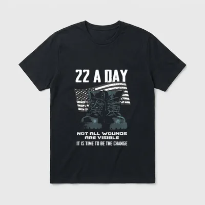 Military Suicide Prevention Awareness T-Shirt – Classic T-Shirt in Black