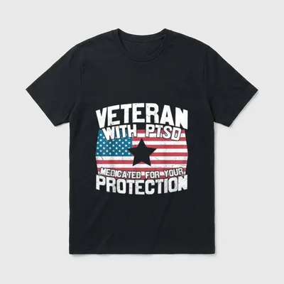 Military Veteran Mental Health T-Shirt – Classic T-Shirt in Black