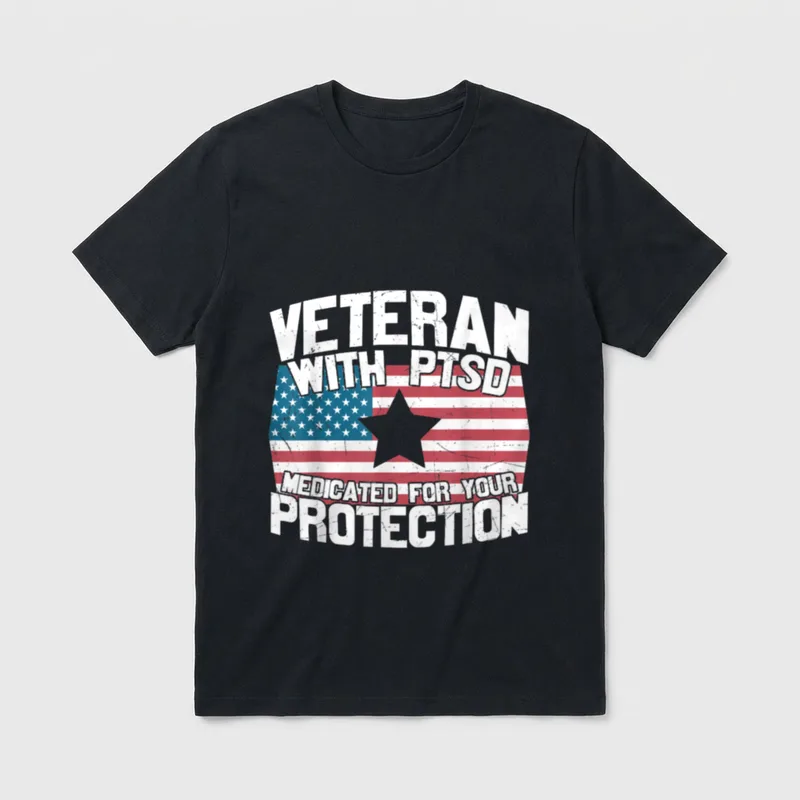 Military Veteran Mental Health T-Shirt – Classic T-Shirt in Black