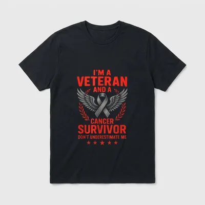 Military Cancer Awareness T-Shirt – Classic T-Shirt in Black