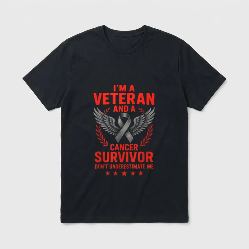 Military Cancer Awareness T-Shirt – Classic T-Shirt in Black