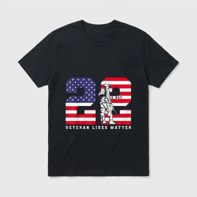 Veterans Day Support Awareness T-Shirt – Classic T-Shirt in Black