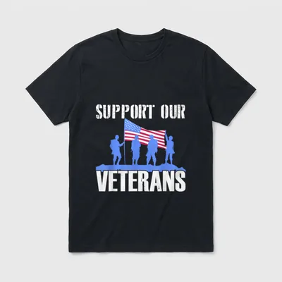 American Flag Veterans Patriotic T-Shirt – Classic T-Shirt in Black