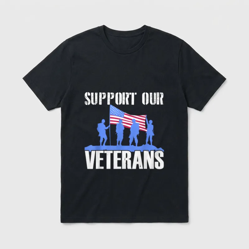 American Flag Veterans Patriotic T-Shirt – Classic T-Shirt in Black