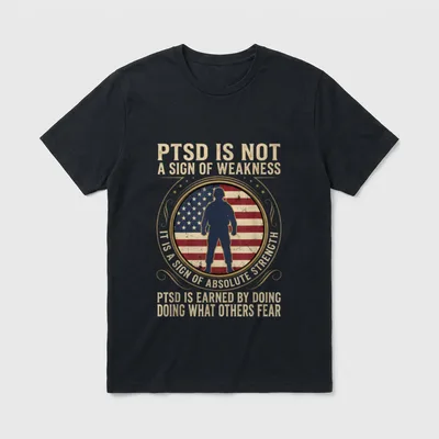 PTSD Strength Veteran Support T-Shirt – Classic T-Shirt in Black