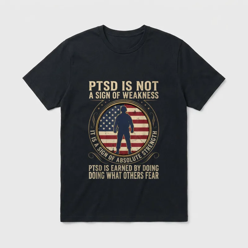 PTSD Strength Veteran Support T-Shirt – Classic T-Shirt in Black