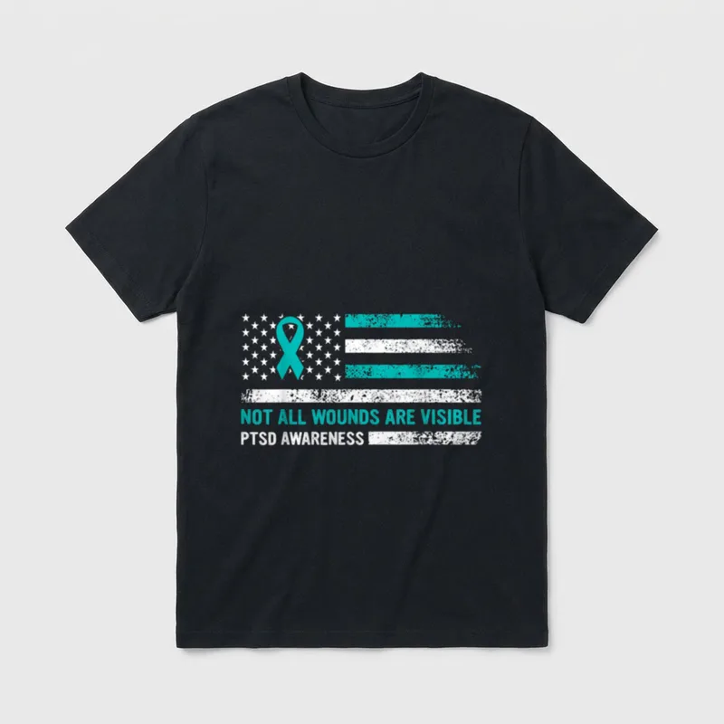 SOMMAS MENTAL HEALTH PTSD Awareness T-Shirt – Classic T-Shirt in Black