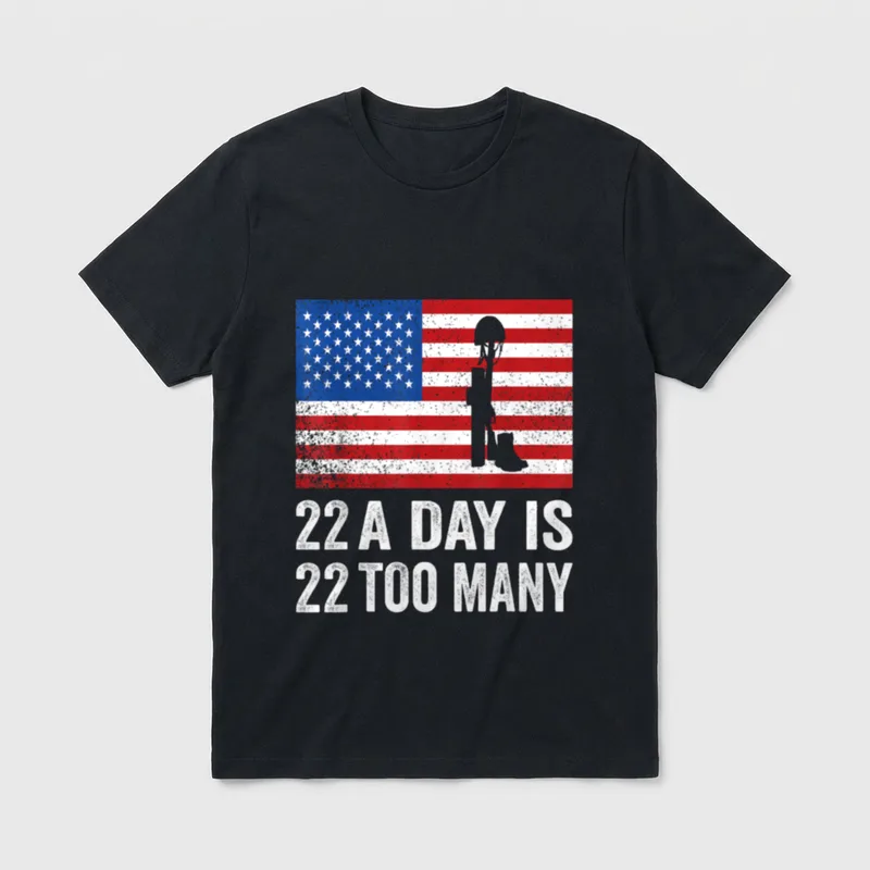 Veteran 22 Day Suicide Awareness Lives T-Shirt – Classic T-Shirt in Black