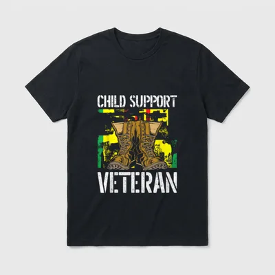 Child Support Veteran US Day Awareness T-Shirt – Classic T-Shirt in Black
