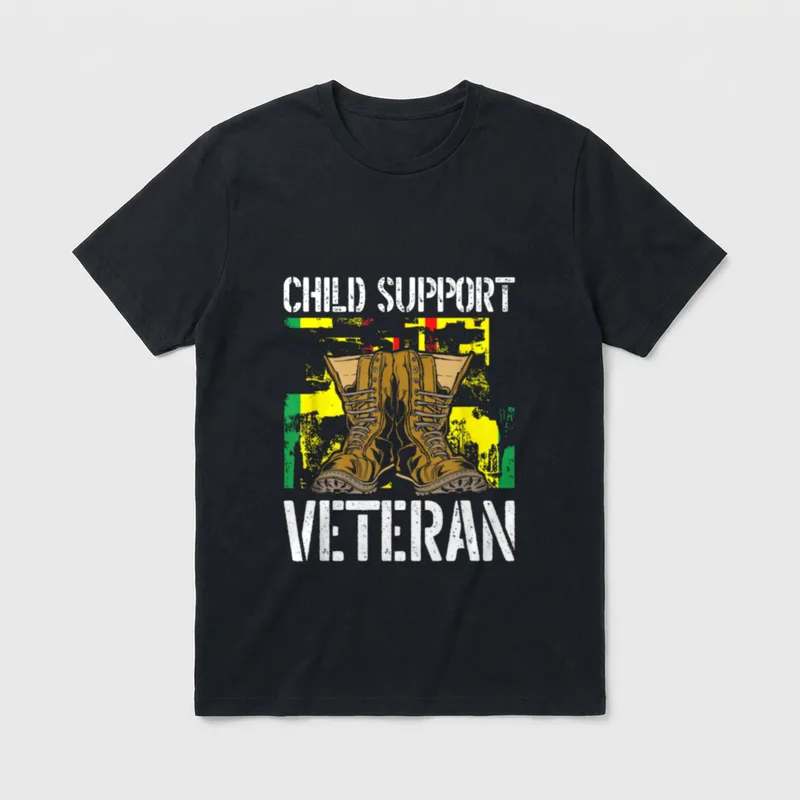 Child Support Veteran US Day Awareness T-Shirt – Classic T-Shirt in Black