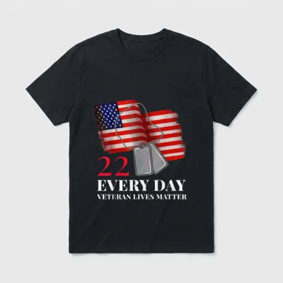 22 Every Day Veteran Lives Matter T-Shirt – Classic T-Shirt in Black